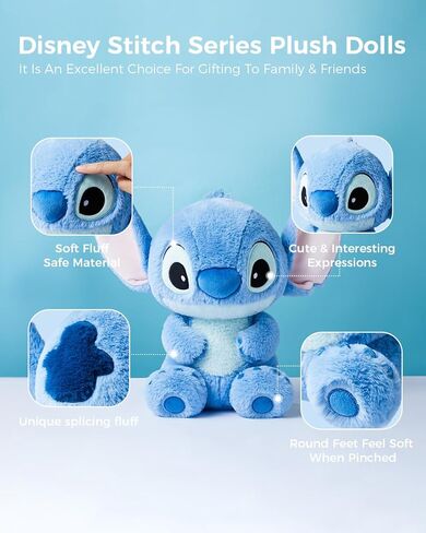 MINISO Disney 16" Lilo & Stitch Collection Stitch Stuffed Animal Cute Plush Toy for Boys Girls Women Men Disney Fans Peluches (16" Stitch) in Kuwait