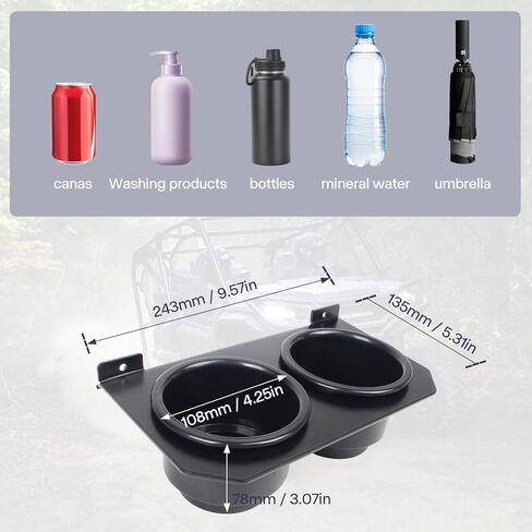 Dash Cup Holders for Pioneer 1000, Drink Bottle Holder with Mounting Bracket Compatible with Honda Pioneer 1000-3 1000-5 1000-6 2016-2025 Accessories in Kuwait
