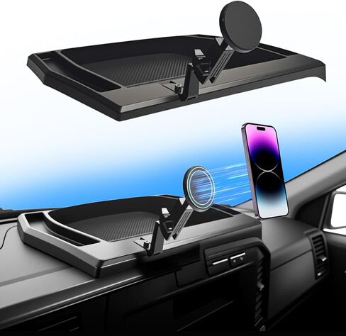 حامل هاتف مغناطيسي لـ 2023-2026 Ford F250 F350 F450 Super Duty (بدون مكبر صوت على لوحة القيادة) حامل هاتف داش مع صينية حامل هاتف السيارة ملحقات الشاحنة in Saudi Arabia