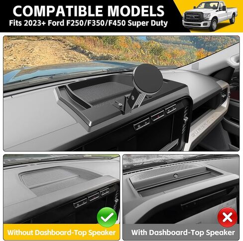 حامل هاتف مغناطيسي لـ 2023-2026 Ford F250 F350 F450 Super Duty (بدون مكبر صوت على لوحة القيادة) حامل هاتف داش مع صينية حامل هاتف السيارة ملحقات الشاحنة in Saudi Arabia