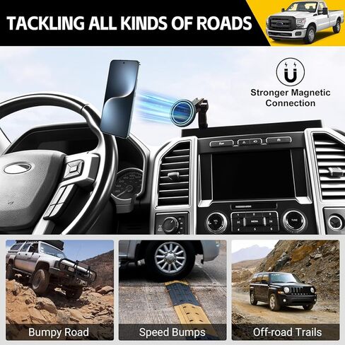 حامل هاتف مغناطيسي لـ 2023-2026 Ford F250 F350 F450 Super Duty (بدون مكبر صوت على لوحة القيادة) حامل هاتف داش مع صينية حامل هاتف السيارة ملحقات الشاحنة in Saudi Arabia