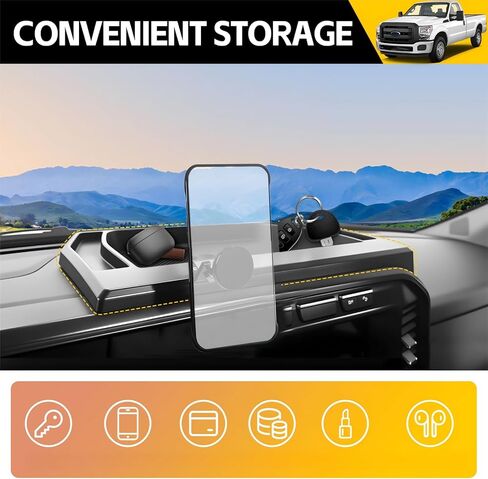 حامل هاتف مغناطيسي لـ 2023-2026 Ford F250 F350 F450 Super Duty (بدون مكبر صوت على لوحة القيادة) حامل هاتف داش مع صينية حامل هاتف السيارة ملحقات الشاحنة in Saudi Arabia
