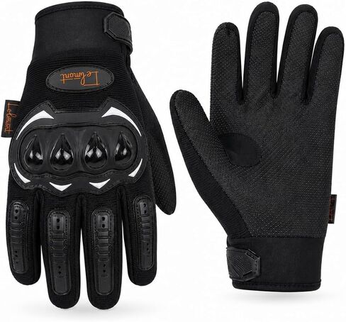 Delmont Riding Gloves Men & Women, Touchscreen Protective Biker Gear for Cycling, Motorcycle, Work & Racing, Durable Construction, Padded Comfort, Secure Wrist Strap, Superior Control Gloves in Saudi Arabia