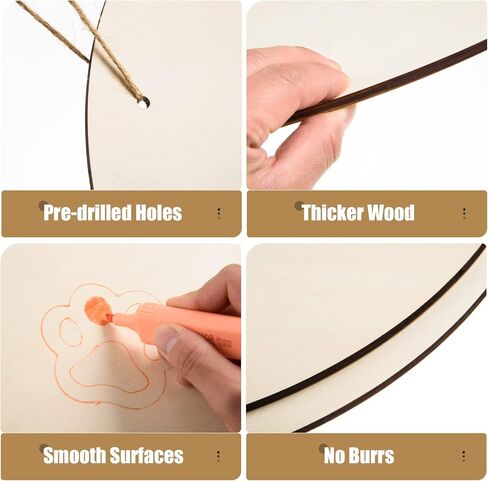 12 Pcs 16 Inch Wood Circles for Crafts Unfinished Round Wood Discs Blank Wooden Rounds Slices Round Wooden Door Hanger Signs with Bows, Twine and Glue Points for DIY Craft Holiday Decor,5 mm Thick in Saudi Arabia