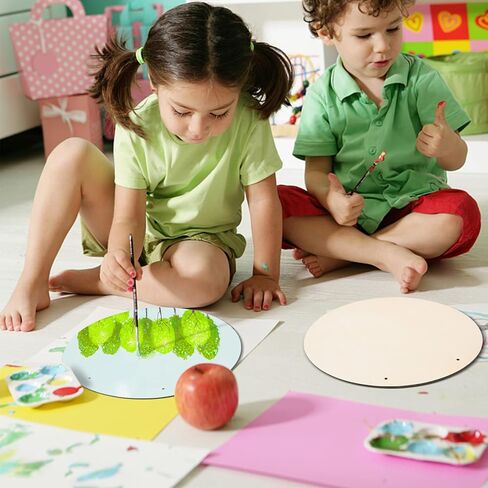 12 Pcs 16 Inch Wood Circles for Crafts Unfinished Round Wood Discs Blank Wooden Rounds Slices Round Wooden Door Hanger Signs with Bows, Twine and Glue Points for DIY Craft Holiday Decor,5 mm Thick in Saudi Arabia