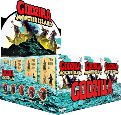 صندوق مسطح Super7 Toho Shogun Godzilla Blind Box - (12 حزمة) 3.75 بوصة شخصيات عمل Toho Godzilla - مقتنيات وحوش الأفلام الكلاسيكية والألعاب القديمة in Kuwait