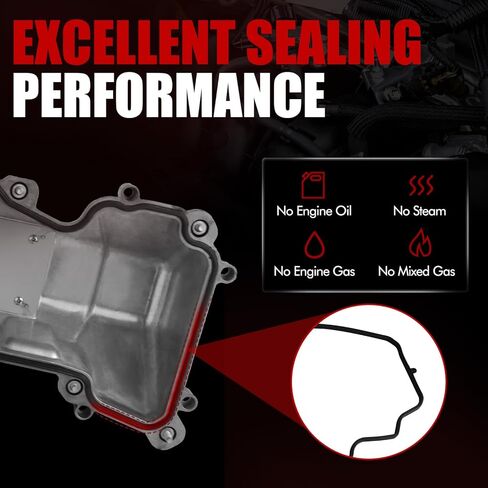 MITZONE Aluminum Valve Cover Set Compatible with 2008-2009 Chrysler Aspen 2008-2010 Dodge Dakota Durango Ram 1500 Jeep Commander Grand Cherokee 4.7L V8 53022139AA 53022138AB in Kuwait