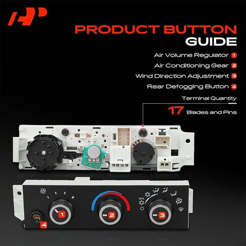 وحدة لوحة التحكم في المناخ لسخان HVAC A-Premium متوافقة مع مركبات شيفروليه وجي إم سي - Express Savana 1500 2001-2014، Express Savana 2500 3500 2001-2021، G30 G3500 1996 in Kuwait