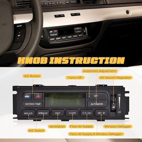 Heater Climate Control Panel Module Compatible with Grand Marquis 2003-2011, Mercury Grand Marquis 2003-2011, Mercury Marauder 2003-2004 Replacement for 6W7H19C933AA, 3W7Z19980AA, 3W7H18C612AC in Saudi Arabia