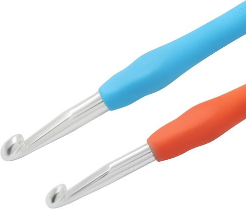 Murtenze 2 Pack 9.0mm and 10.0mm Crochet Hooks, Aluminum Handle Knitting Needles Soft Grip Ergonomic Crochet Hooks Set for Yarn DIY Crafts Projects in Kuwait