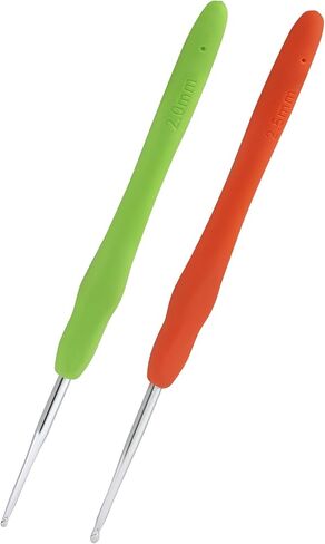 Murtenze 2 Pack 9.0mm and 10.0mm Crochet Hooks, Aluminum Handle Knitting Needles Soft Grip Ergonomic Crochet Hooks Set for Yarn DIY Crafts Projects in Kuwait