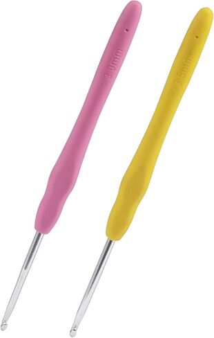 Murtenze 2 Pack 9.0mm and 10.0mm Crochet Hooks, Aluminum Handle Knitting Needles Soft Grip Ergonomic Crochet Hooks Set for Yarn DIY Crafts Projects in Kuwait