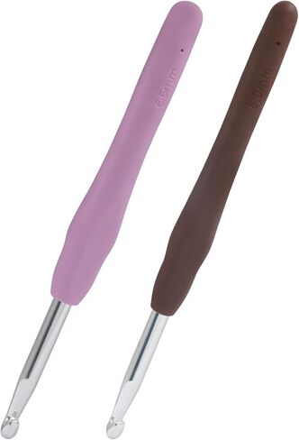 Murtenze 2 Pack 9.0mm and 10.0mm Crochet Hooks, Aluminum Handle Knitting Needles Soft Grip Ergonomic Crochet Hooks Set for Yarn DIY Crafts Projects in Kuwait