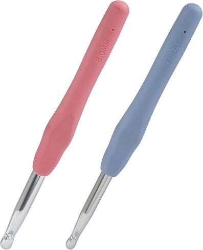 Murtenze 2 Pack 9.0mm and 10.0mm Crochet Hooks, Aluminum Handle Knitting Needles Soft Grip Ergonomic Crochet Hooks Set for Yarn DIY Crafts Projects in Kuwait