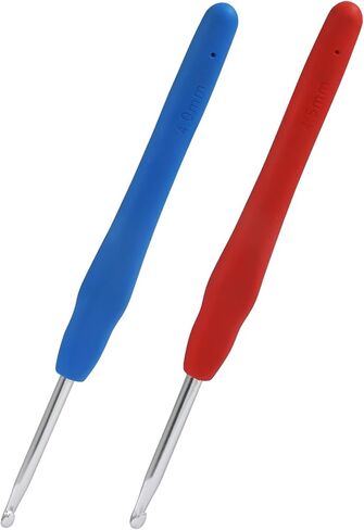 Murtenze 2 Pack 9.0mm and 10.0mm Crochet Hooks, Aluminum Handle Knitting Needles Soft Grip Ergonomic Crochet Hooks Set for Yarn DIY Crafts Projects in Kuwait