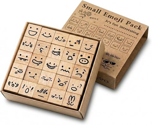 25pcs Weather Wooden Rubber Stamps Kit, Cute Mini Icons for Journaling, Planner, Scrapbook, DIY Cards & Calendar Tracking in Kuwait