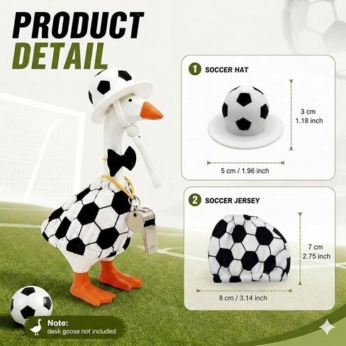 7 Inch Desk Goose Outfits Soccer Tabletop Goose Accessory Mini Porch Goose Costume Magnetic Goose Statue Key Holder Clothes for Table Decor (Soccer) in Saudi Arabia