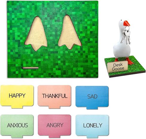 Desk Goose Accessories with 1 Pixel Base & 6 Mood Signs, Funny Desk Decor for Women & Children, Cute Goose Stuff for Resin Statue (Accessories Only) in Saudi Arabia