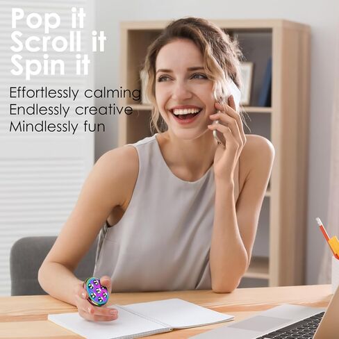 Fidget Toys for Adults, Metal Stress Ball Pop It Fidget Scroller & Spinner, 3-in-1 EDC Fidget Slider for Anxiety Relief Stress, Desk Toy for Office Home Travel in Saudi Arabia