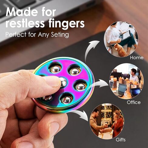 Fidget Toys for Adults, Metal Stress Ball Pop It Fidget Scroller & Spinner, 3-in-1 EDC Fidget Slider for Anxiety Relief Stress, Desk Toy for Office Home Travel in Saudi Arabia