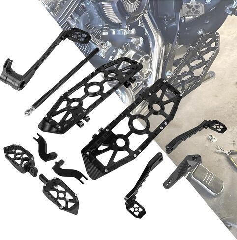 Motorcycle MX Floorboards Rider Passenger Footboards Brake Shifter Levers Fit for Harley Touring 2014-2025 Road King Street Electra Glide Trike (Purple) in Kuwait