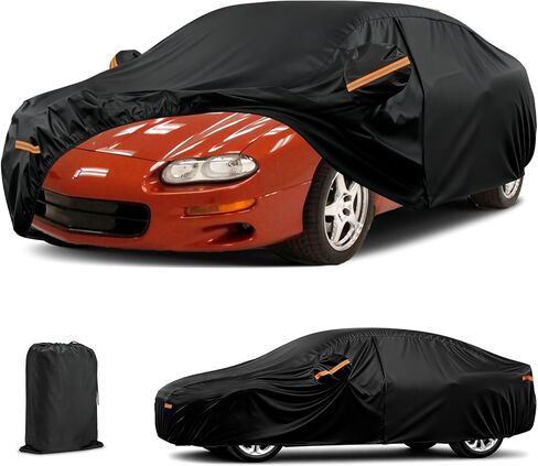 Waterproof Car Cover for Chevy Camaro 1982-2002, 6 Layers Covers with Cotton Liner and Zipper Door, All Weather Full Exterior Cover, Snow Rain Hail Dust Leaves Bird droppings Protection in Kuwait
