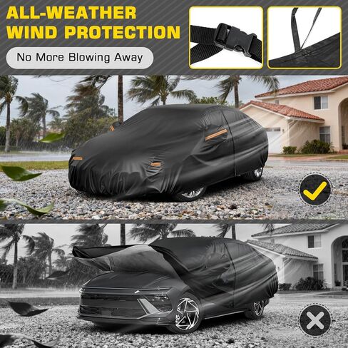 Waterproof Car Cover for Chevy Camaro 1982-2002, 6 Layers Covers with Cotton Liner and Zipper Door, All Weather Full Exterior Cover, Snow Rain Hail Dust Leaves Bird droppings Protection in Kuwait
