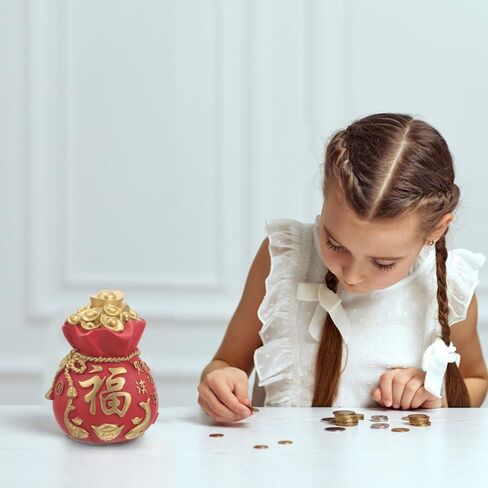 ibasenice Tabletop Decorative Money Holder Chinese Style Lucky Piggy Bank for Year Resin Bank for Great for Families and Friends for and Storage in Kuwait