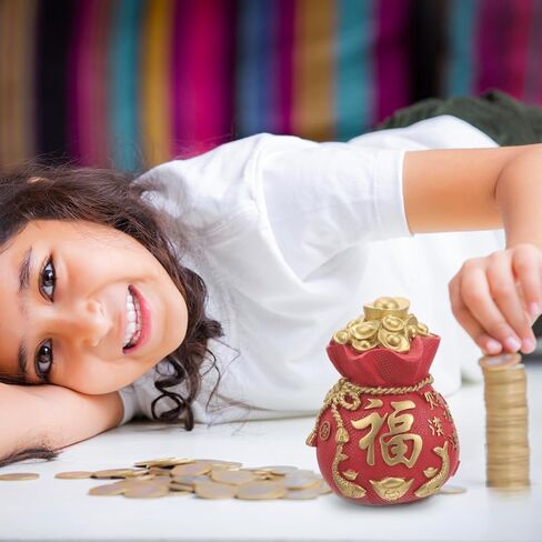 ibasenice Tabletop Decorative Money Holder Chinese Style Lucky Piggy Bank for Year Resin Bank for Great for Families and Friends for and Storage in Kuwait