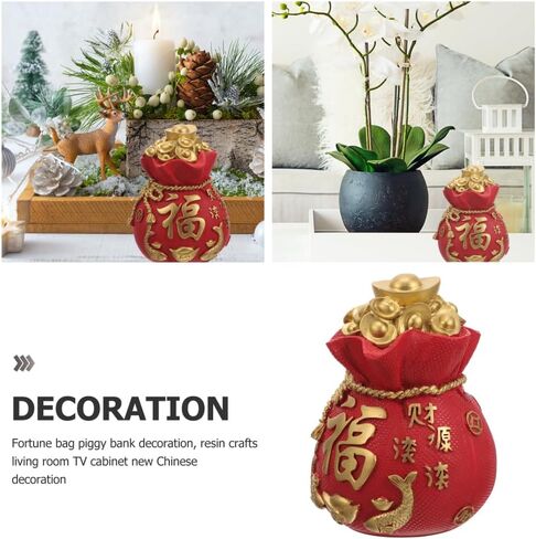 ibasenice Tabletop Decorative Money Holder Chinese Style Lucky Piggy Bank for Year Resin Bank for Great for Families and Friends for and Storage in Kuwait
