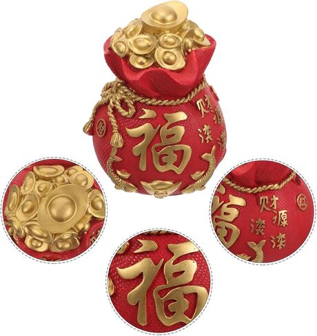 ibasenice Tabletop Decorative Money Holder Chinese Style Lucky Piggy Bank for Year Resin Bank for Great for Families and Friends for and Storage in Kuwait