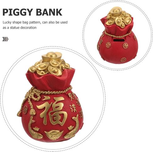 ibasenice Tabletop Decorative Money Holder Chinese Style Lucky Piggy Bank for Year Resin Bank for Great for Families and Friends for and Storage in Kuwait