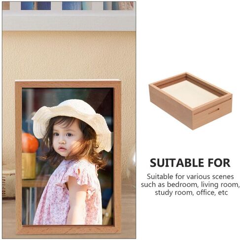 Operitacx Photo Frame Piggy Bank Money Box, Wooden Decorative Coin Savings Box with Transparent Front Panel for Home, Office & Study Desk Goal Savings & Gift Use, 5.31 x 3.93 x 1.77 Inch in Kuwait