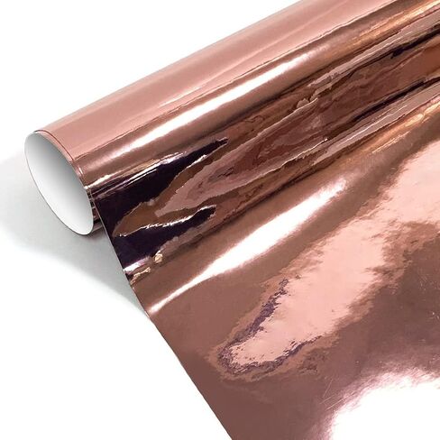 XhuangTech Rose Gold Chrome Vinyl Wrap, Self Adhesive Chrome Mirror Vinyl Car Wrap Film，Car Body Wrapping Foil Car Sticker (59.84"x11.81"（152x30CM) in Kuwait