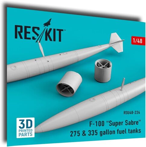 Reskit RSU48-0224 1/48 F-100 Super Sabre 200 Gallon Fuel Tanks (3D Printing) in Kuwait