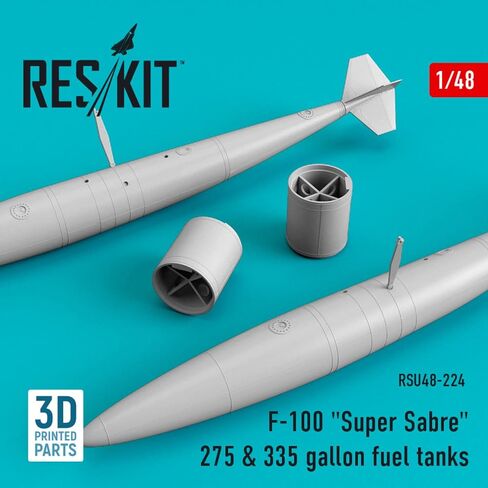 Reskit RSU48-0224 1/48 F-100 Super Sabre 200 Gallon Fuel Tanks (3D Printing) in Kuwait
