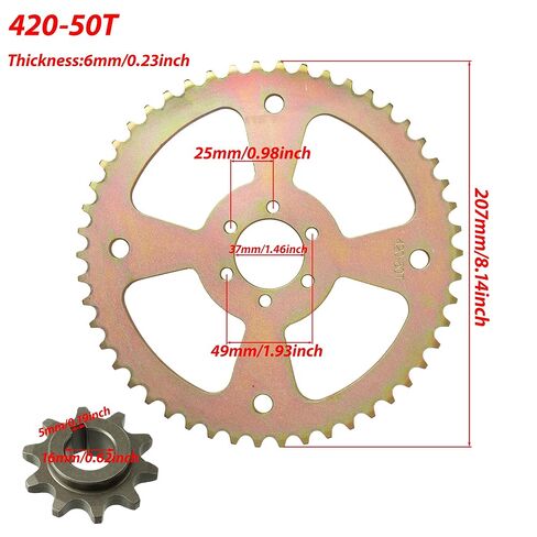 50T 420 Sprocket for Mini Bike, 50 Tooth Chain Sprocket Fits Monster Mega Moto MMB80 MMB105, Motovox MBX10, Oryxearth 105cc & FPR GMB100 Rear Wheel, Compatible with 212cc Predator Engine in Saudi Arabia