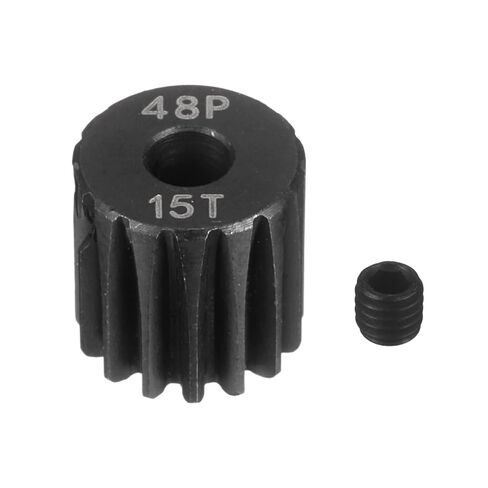 MECCANIXITY 48P Hardened Steel Pinion Gear, 25T 3.175mm Shaft Metal Motor Gear with Hex Key for RC Brushless Brush Motor Model Car Replace(Black) in Kuwait
