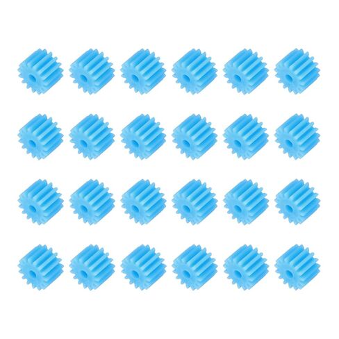 MECCANIXITY 24Pcs Module 0.5 Plastic Gears, Small Plastic 15 Teeth Spindle Gears 3mm ID 6mm Thickness Model 3.17MM for Motor RC Car Robot DIY Model RC Parts Replacements, Blue in Kuwait