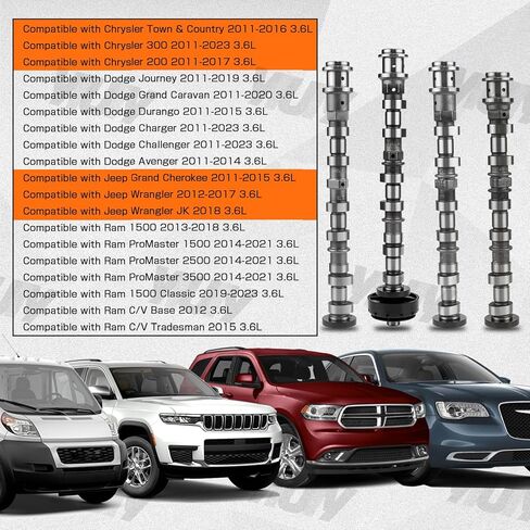 4 قطعة عمود الحدبات لمحرك العادم الأيسر والأيمن متوافق مع كرايسلر دودج رام جيب 3.6L V6 2011-2023 استبدال 5184377AG 5184378AG 5184379AG 5184380AG in Kuwait