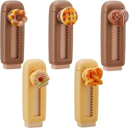 5 Pcs Bread Retractable Erasers, Cute Food Rubber Push-Pull Eraser Kawaii Bread Pencil Erasers for Kids Boys Girls Students School Office Supply Stationery Classroom Gifts in Saudi Arabia
