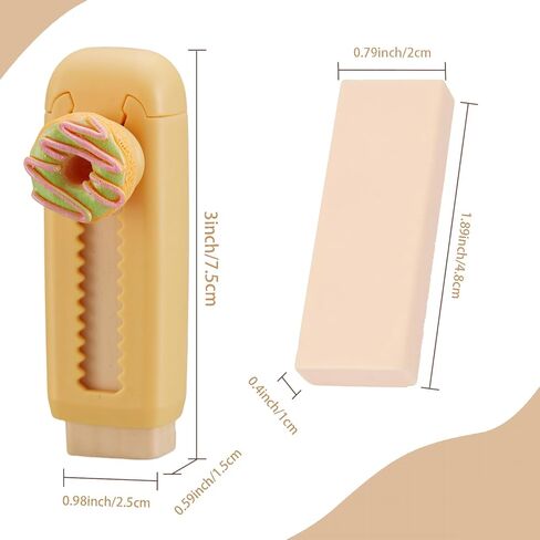 5 Pcs Bread Retractable Erasers, Cute Food Rubber Push-Pull Eraser Kawaii Bread Pencil Erasers for Kids Boys Girls Students School Office Supply Stationery Classroom Gifts in Saudi Arabia