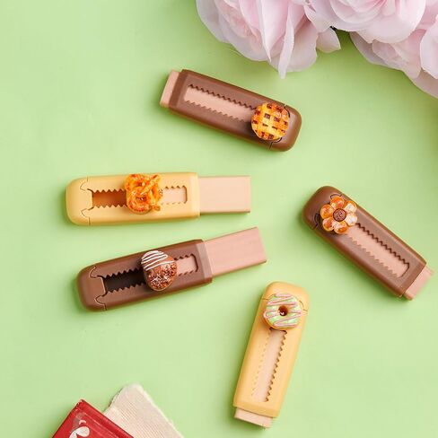 5 Pcs Bread Retractable Erasers, Cute Food Rubber Push-Pull Eraser Kawaii Bread Pencil Erasers for Kids Boys Girls Students School Office Supply Stationery Classroom Gifts in Saudi Arabia