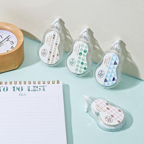 Temiary 5 Pcs Aesthetic Beige Correction Tape, Smooth Glide Quick Dry Tapes for Instant Corrections, Easy to Use White Tape Out Applicator Set for Office Note Taking, Journaling (Abstract Patterns) in Kuwait