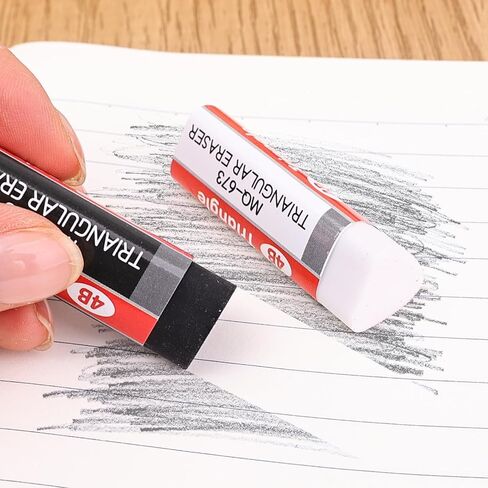 6 Packs Pencil Eraser Triangle Erasers for Office Supplies Prize Gifts Pencil Eraser for Office, Art Erasers for Drawing (White, 5x1.5x1.5cm) in Kuwait