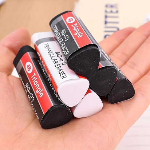 6 Packs Pencil Eraser Triangle Erasers for Office Supplies Prize Gifts Pencil Eraser for Office, Art Erasers for Drawing (White, 5x1.5x1.5cm) in Kuwait