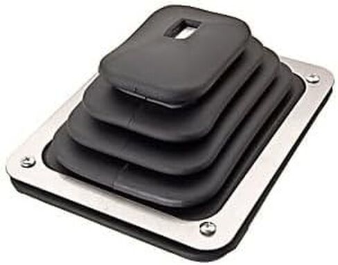JEGS Shifter Boot & Plate | Overall Size is 5-1/4" x 6-7/16" | High Grade Durable Rubber Boot | Includes Boot, Trim Ring, and Hardware in Kuwait