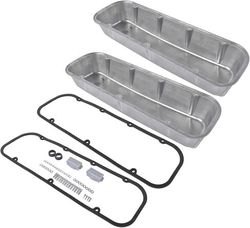 Tall Finned Aluminum Valve Covers 3 11/16" Polished Replacement for Chevy BBC Big Block 396 454 502 1965-1995 in Kuwait