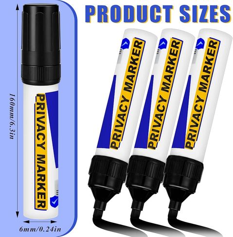 Fuyoooo 6 Pack Secure Marker Redacting Pen Privacy Blackout Marker Security Redaction Pen for Blacking Out Private Information Confidential Forms Sensitive Documents Mailing Addresses in Kuwait