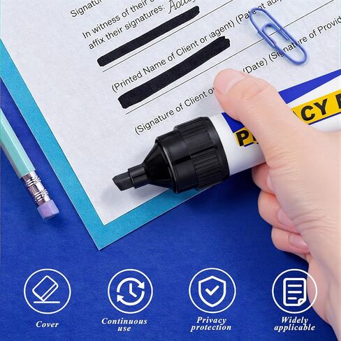 Fuyoooo 6 Pack Secure Marker Redacting Pen Privacy Blackout Marker Security Redaction Pen for Blacking Out Private Information Confidential Forms Sensitive Documents Mailing Addresses in Kuwait